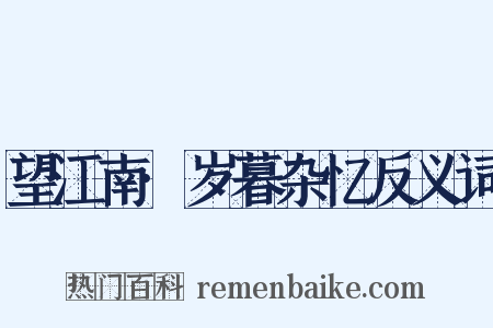 望江南·岁暮杂忆反义词是什么意思的图片
